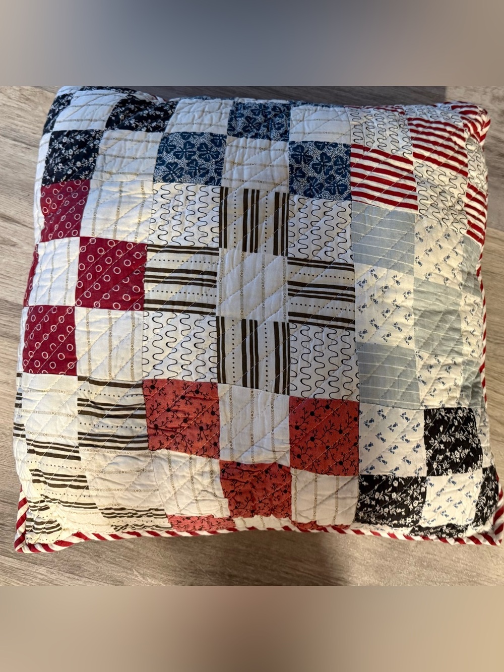 Ralph Lauren American Living Rare Patchwork Pillow 16 × 16